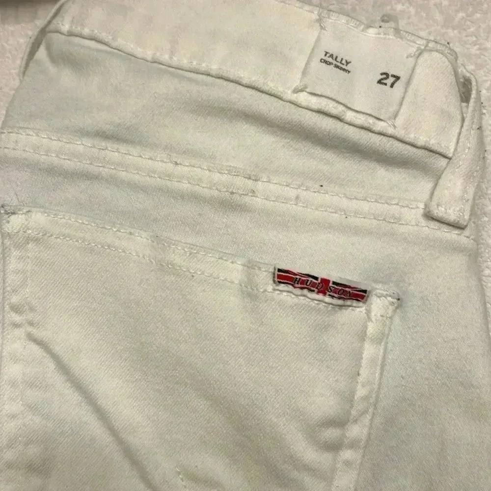 Hudson Tally Crop Skinny Woman Cuffed White Jean size 27 - Picture 3 of 11